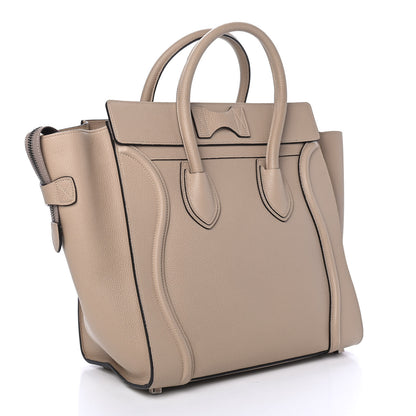 Celine Drummed Calfskin Mini Luggage Dune 2 of 4