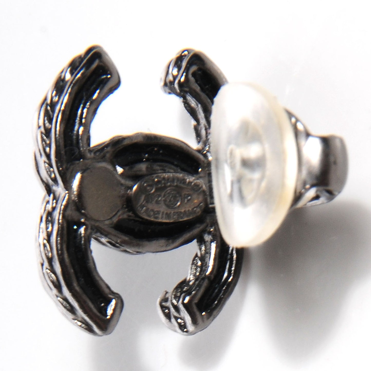 Ruthenium Crystal CC Clip On Earrings