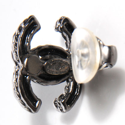 Chanel Ruthenium Crystal CC Clip On Earrings 6 of 6