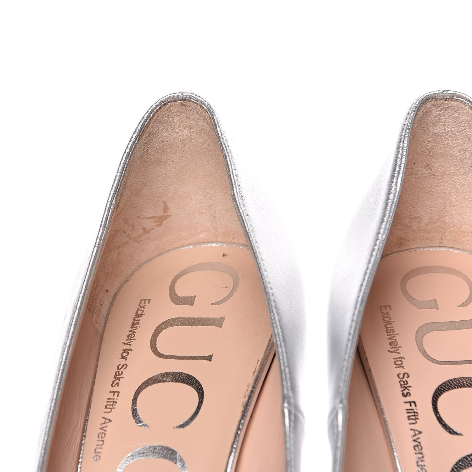 Gucci Nappa Silk Pumps 37.5 Argento 11 of 14