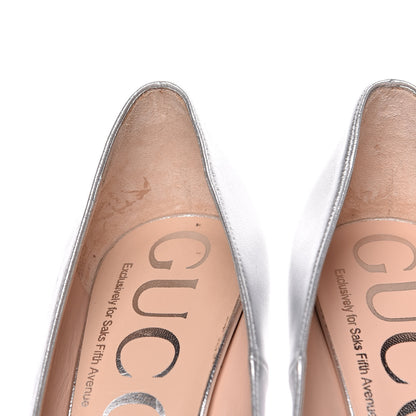 Gucci Nappa Silk Pumps 37.5 Argento 11 of 14