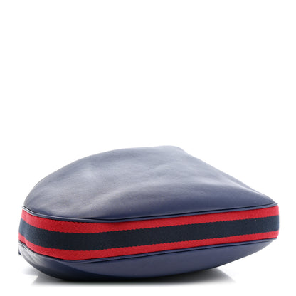 Gucci Aria Calfskin Web Large Attache Shoulder Bag Navy 4 of 10