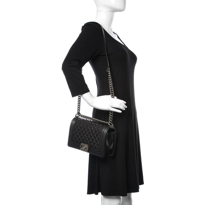 Chanel Lambskin Quilted Medium Boy Flap Black 2 of 11