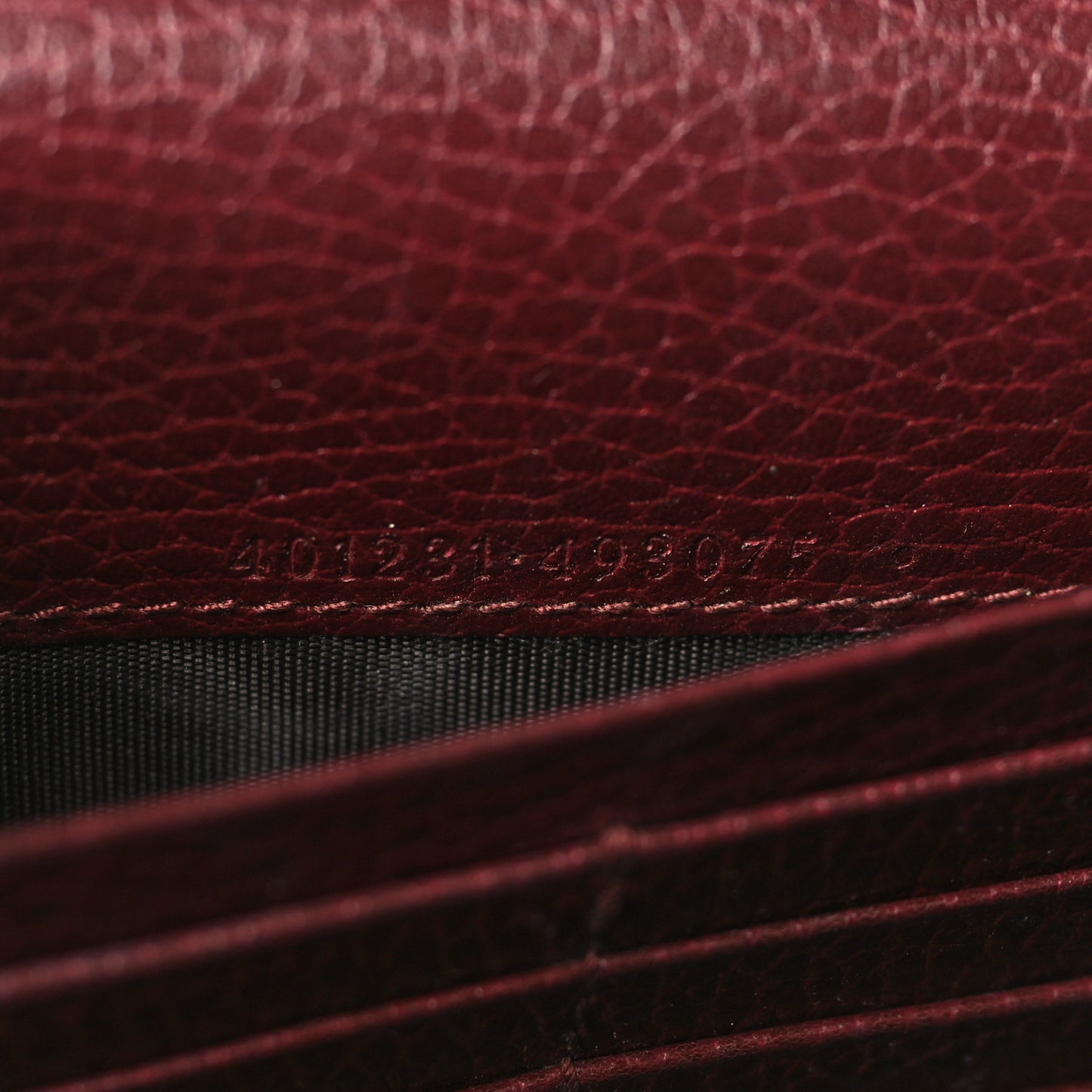 Dollar Calfskin Crystal Mini Dionysus Chain Wallet Vintage Bordeaux