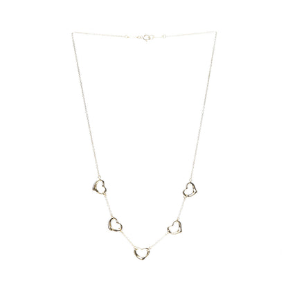 Tiffany 18K Yellow Gold Elsa Peretti 5 Open Heart Station Necklace 3 of 7