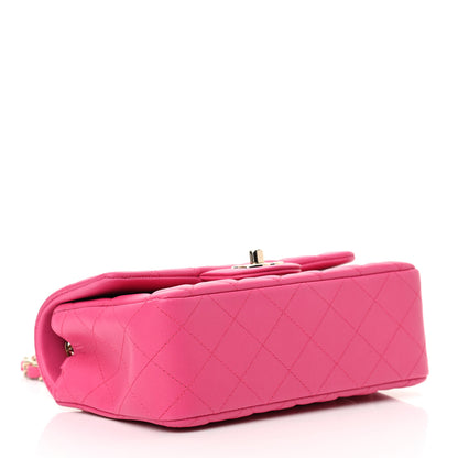 Chanel Lambskin Quilted Mini Rectangular Flap Fuchsia 6 of 20