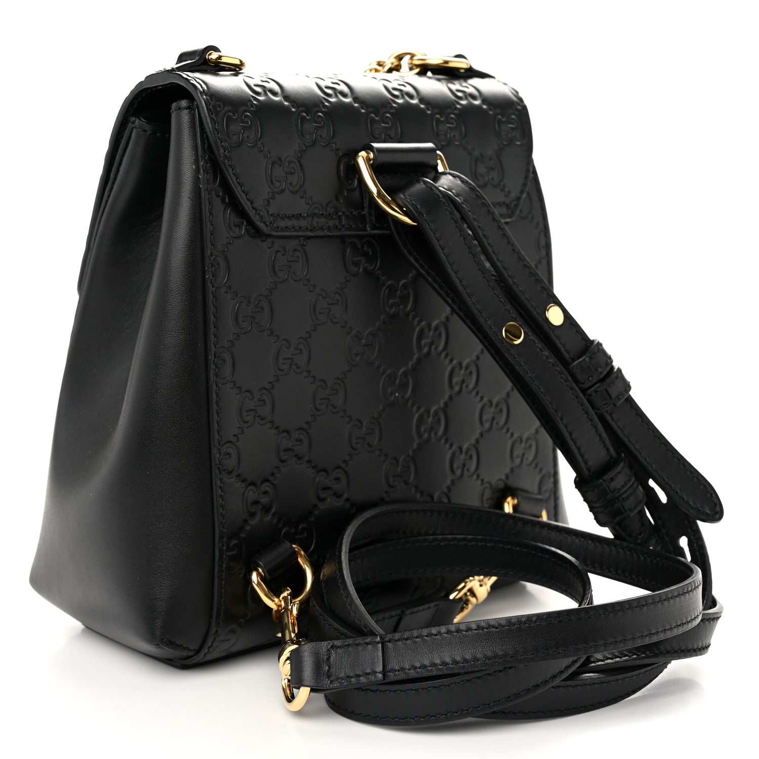 Gucci Guccissima Signature Padlock Backpack Black 3 of 10