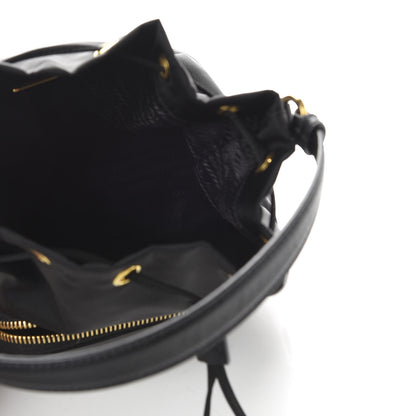 Prada Saffiano Tessuto Nylon Mini Bucket Crossbody Bag Black 5 of 9