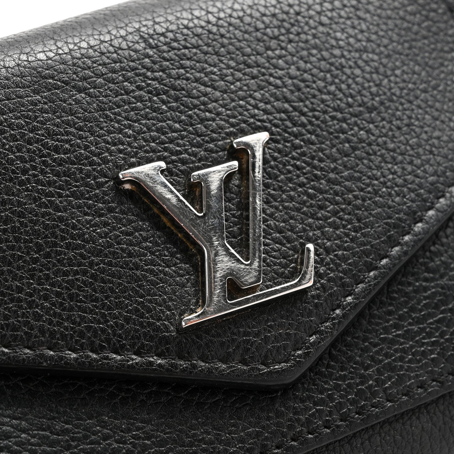 Louis Vuitton Soft Calfskin My Lockme Compact Wallet Black 13 of 13