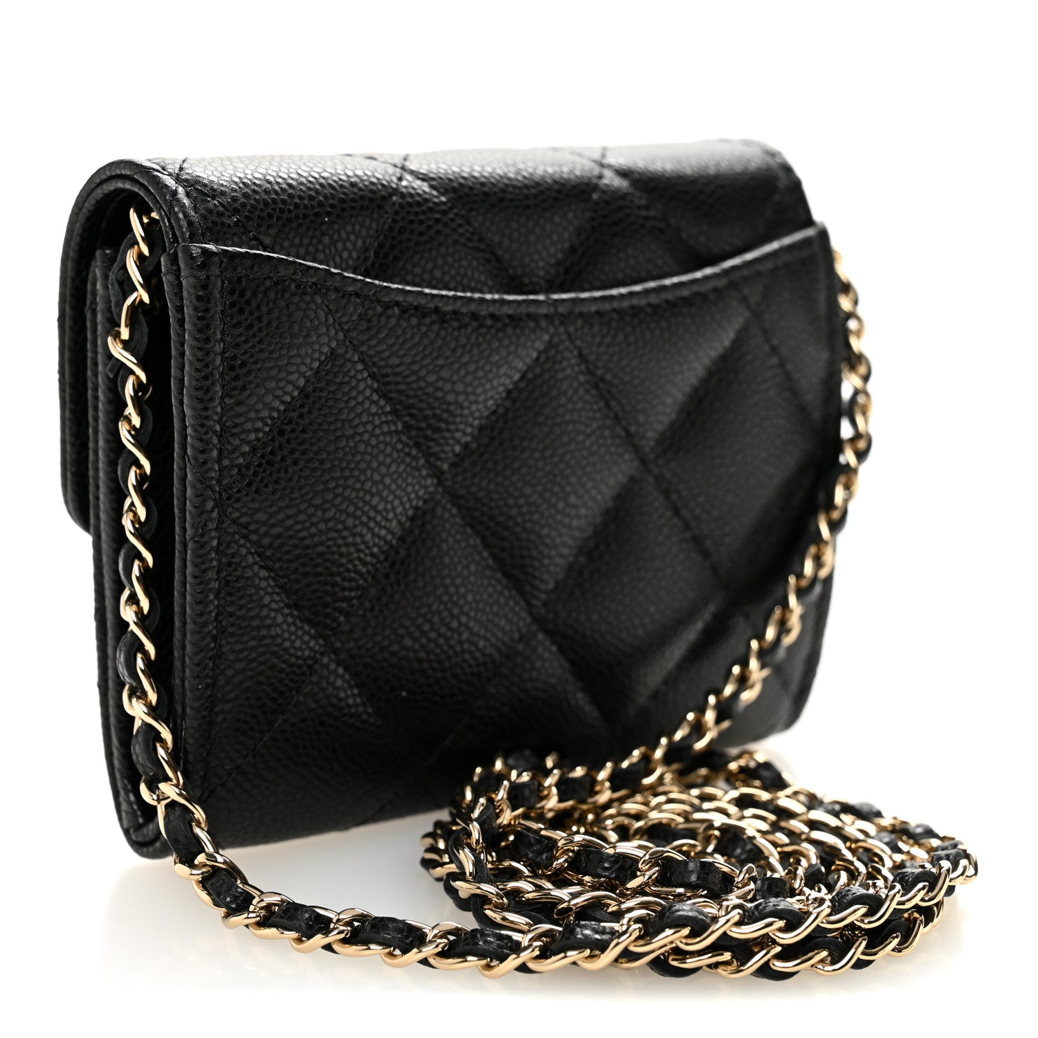 Chanel Caviar Quilted Flap Card Holder On Chain Black 3 of 11