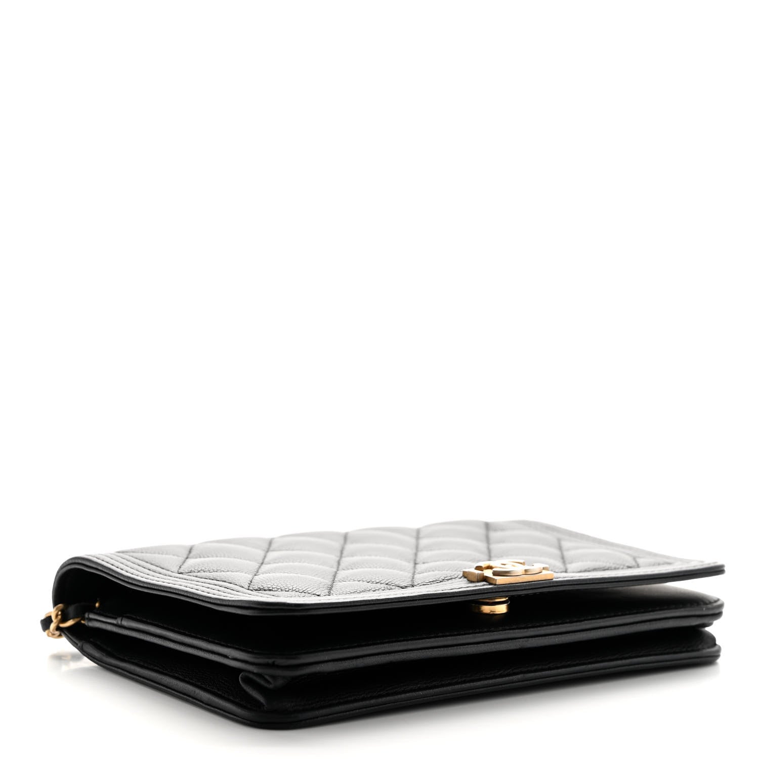Chanel Caviar Quilted Boy Wallet On Chain WOC Black 4 of 12