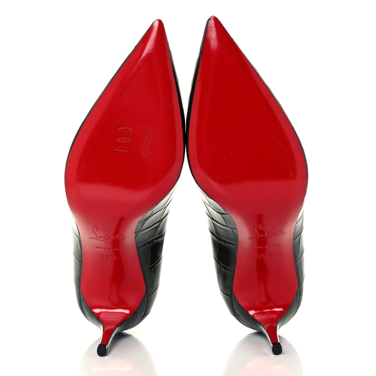 Calfskin Crocodile Embossed Kate 85 Pumps 35.5 Forest Night