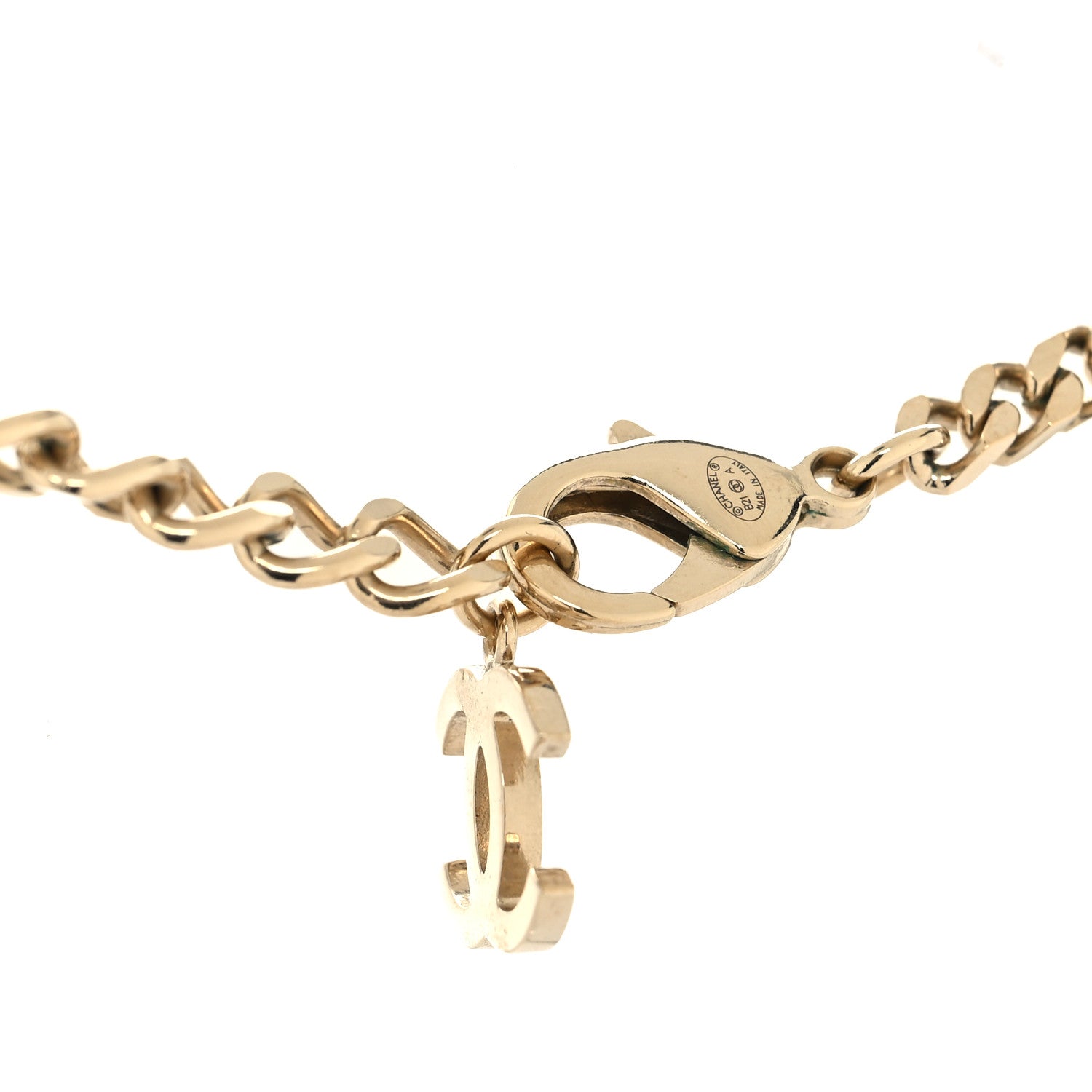 Chanel Crystal Chain CC Link Choker Gold Silver 4 of 5