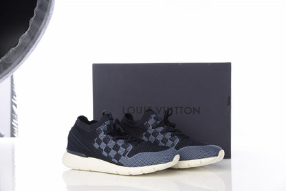 Louis Vuitton Knit Damier Fastlane Sneakers 8 Blue 29 of 30