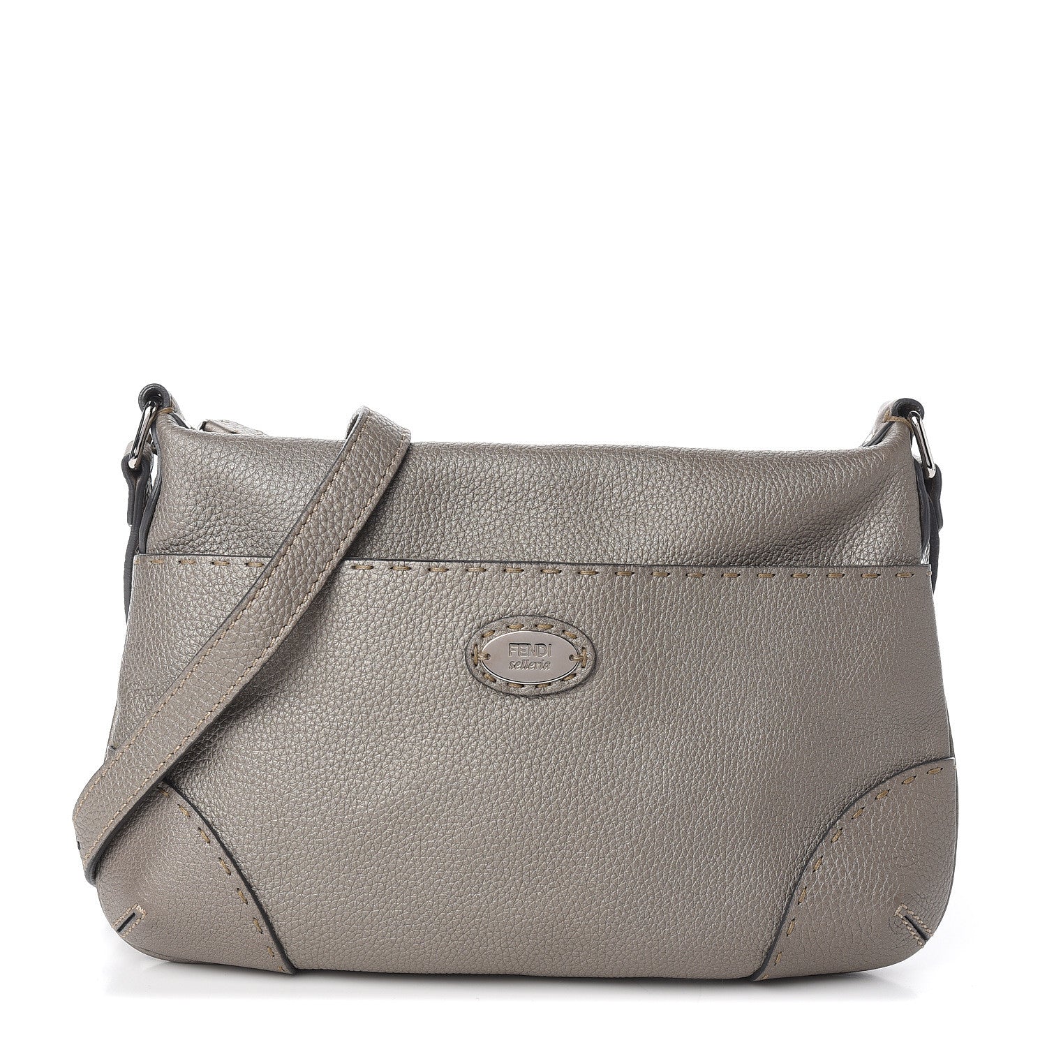 Fendi Cuoio Romano Selleria Crossbody Peltro 1 of 10