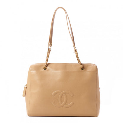 Chanel Caviar Large CC Shoulder Bag Beige 1 of 9