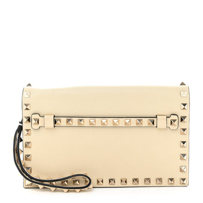 Valentino Garavani Nappa Rockstud Wristlet Clutch White 1 of 9
