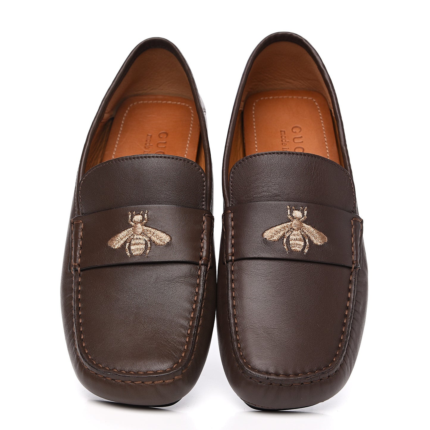 Nappa Mens Bee Driver Loafers 6.5 Cuir
