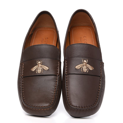 Gucci Nappa Mens Bee Driver Loafers 6.5 Cuir 7 of 10