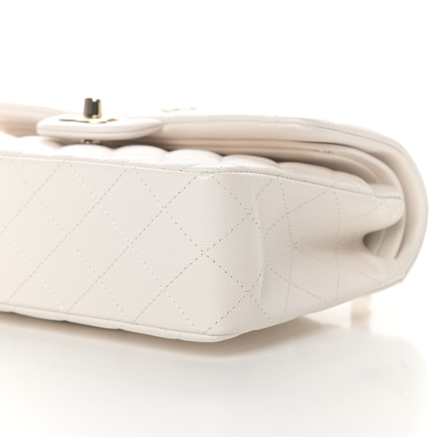 Caviar Quilted Small Double Flap White