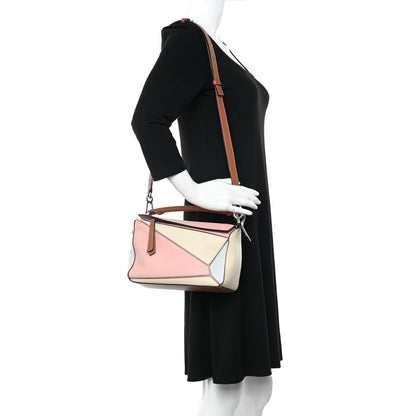 Loewe Calfskin Small Puzzle Bag Soft Pink Tan White 3 of 9