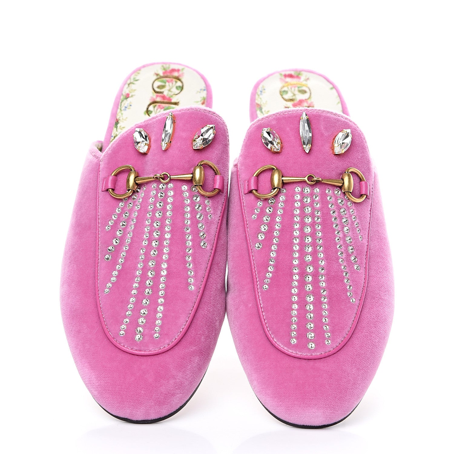 Gucci Velvet Marquise Crystals Womens Princetown Slippers 39 Malva Dark Malva 9 of 9