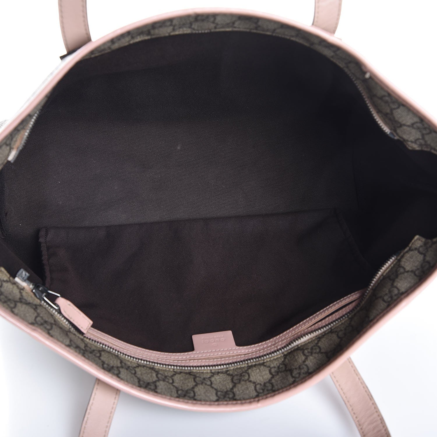 Gucci GG Supreme Monogram Medium Zippered Shopping Tote Pink 5 of 7