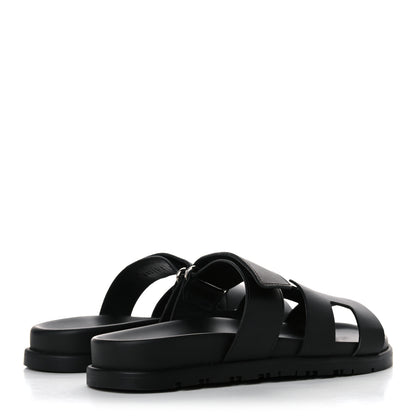 Hermes Calfskin Womens Chypre Sandals 35 Black 4 of 10