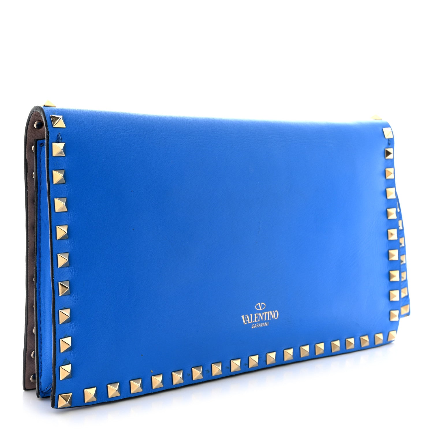Valentino Garavani Nappa Rockstud Wristlet Clutch Blue Fluo 3 of 15