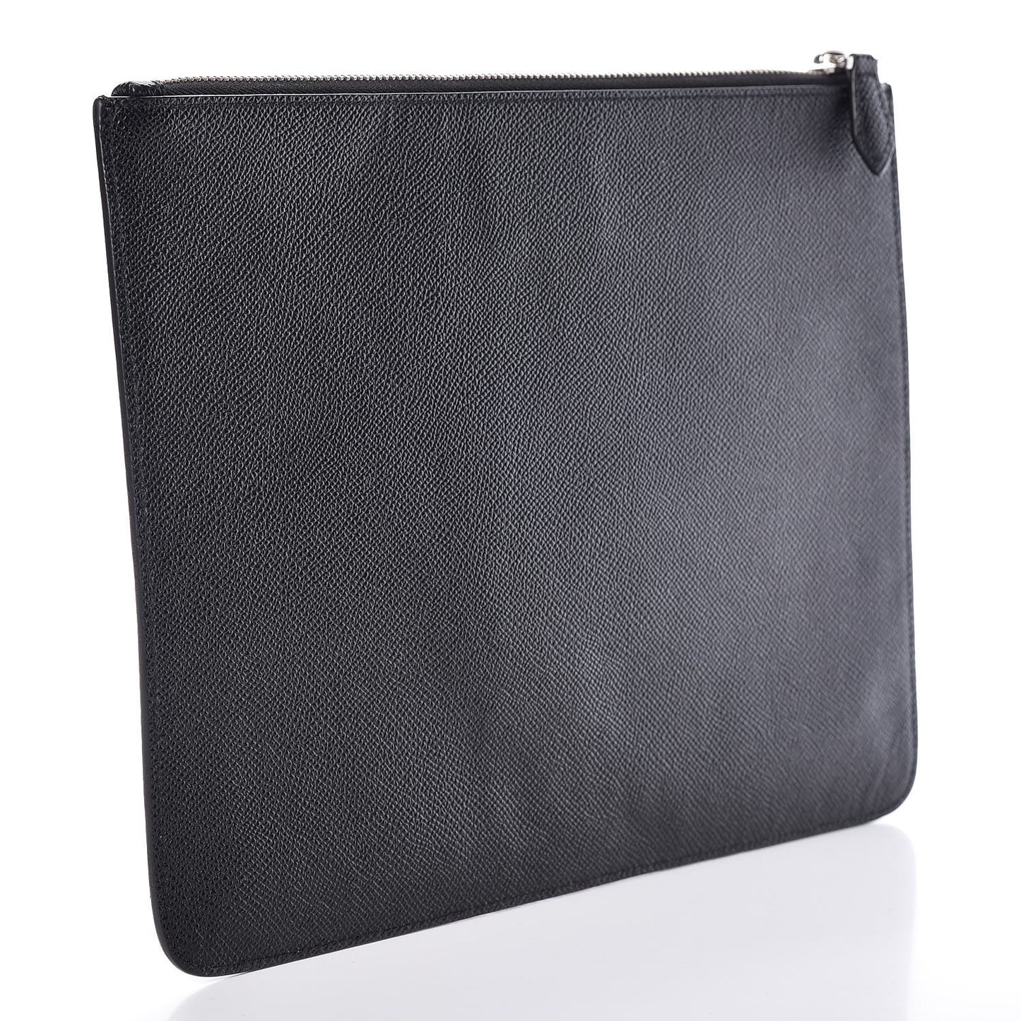 Pebbled Calfskin Star Patches Pouch Black