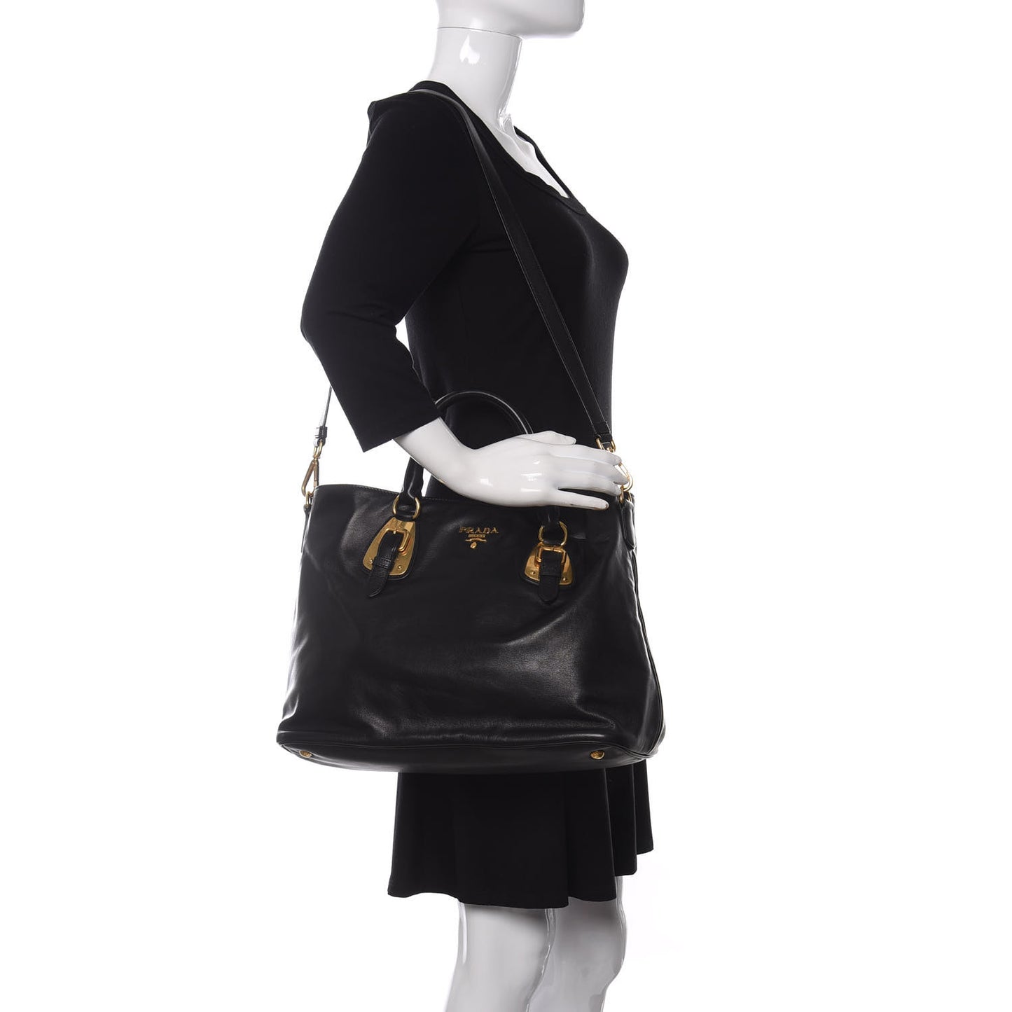 Soft Calfskin Shopping Tote Black