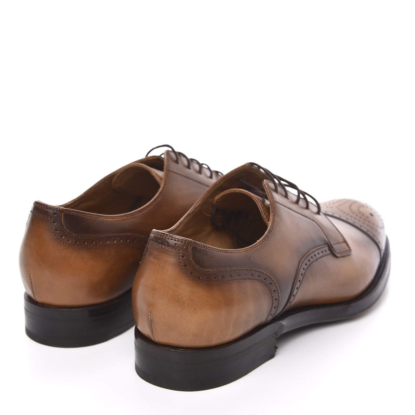 Calfskin Mens Boss Whipstitch Oxfords 8 Brown