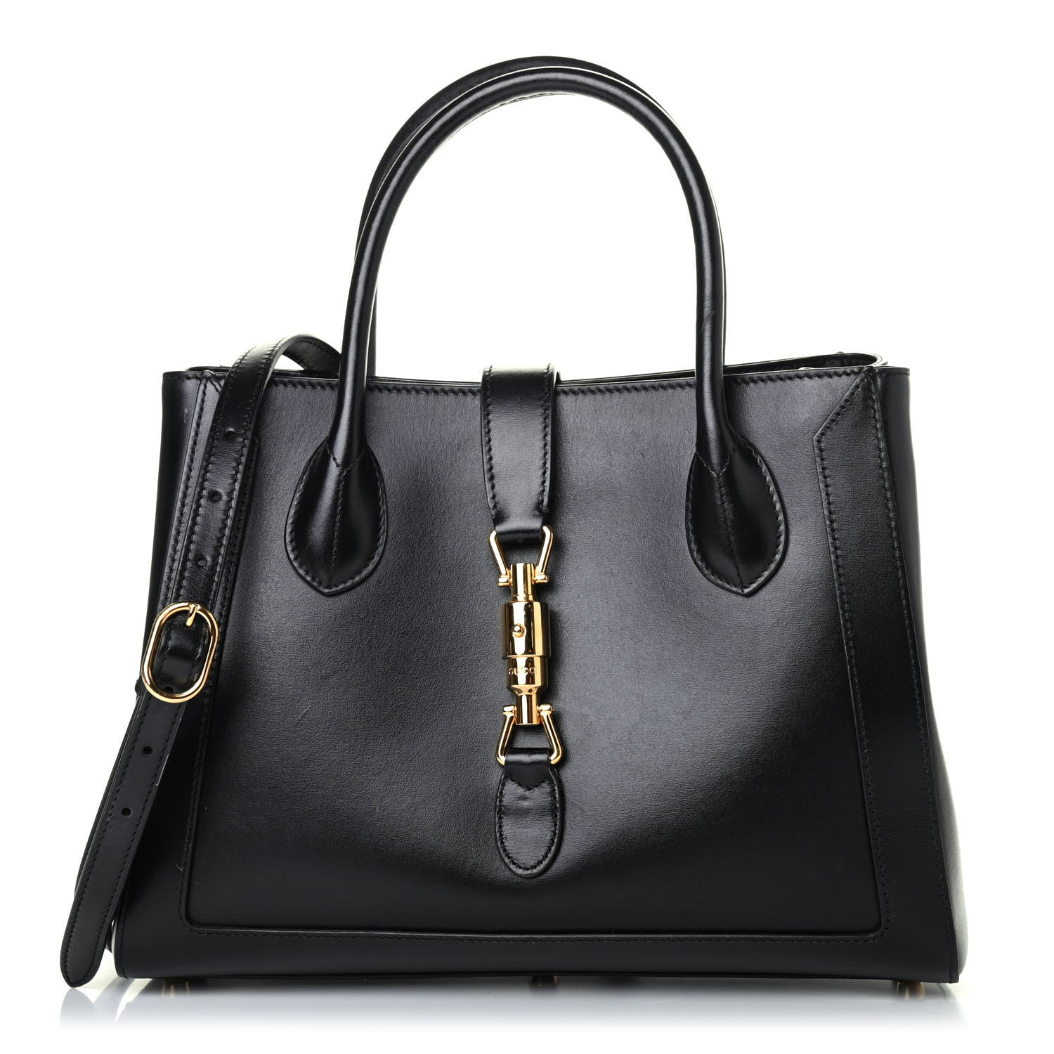 Gucci Boarded Plutone Calfskin Medium Jackie 1961 Tote Black 1 of 4