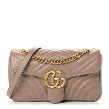Gucci Calfskin Matelasse Small GG Marmont Shoulder Bag Porcelain Rose 1 of 11