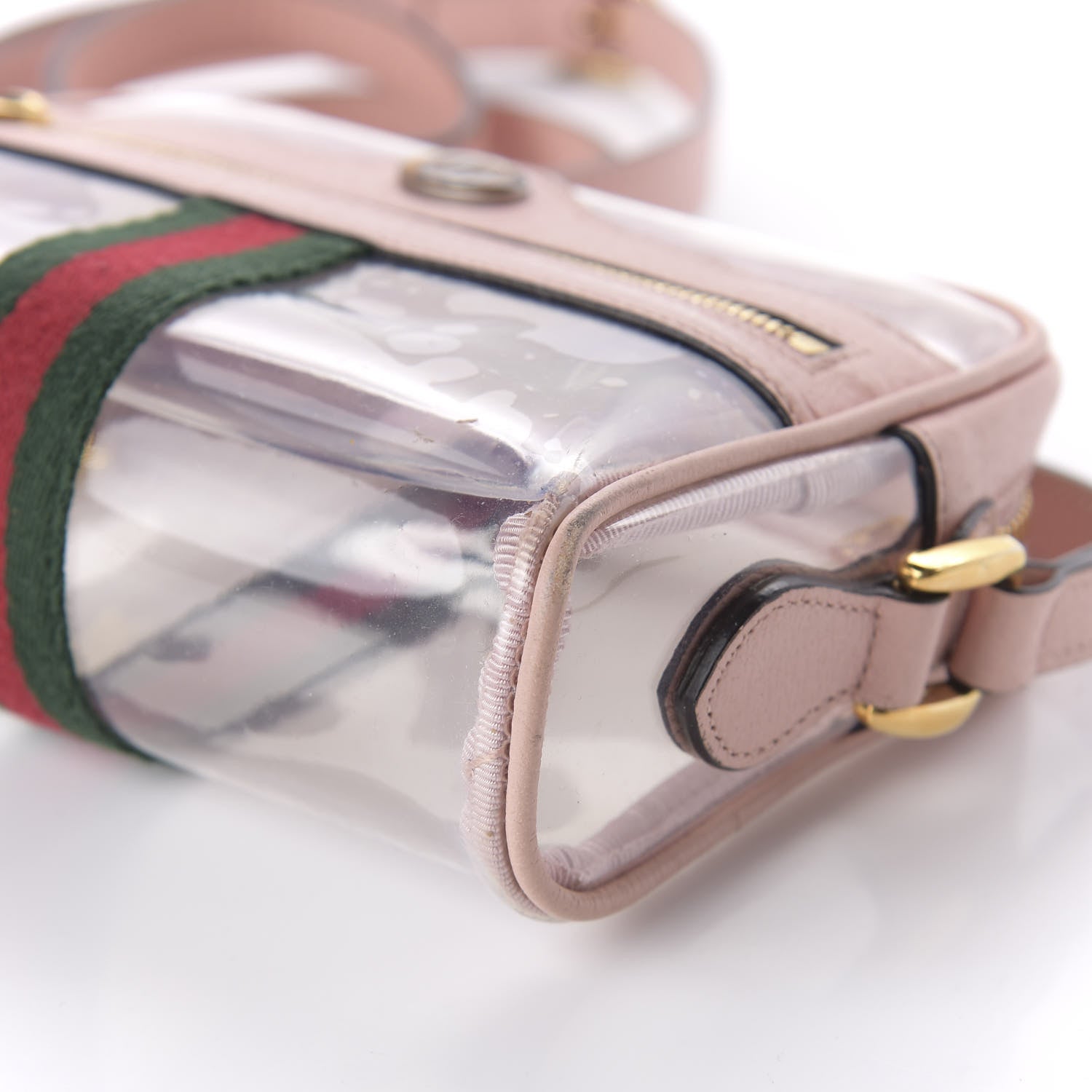 Gucci Vinyl Web Mini Ophidia Transparent Shoulder Bag Perfect Pink 7 of 10
