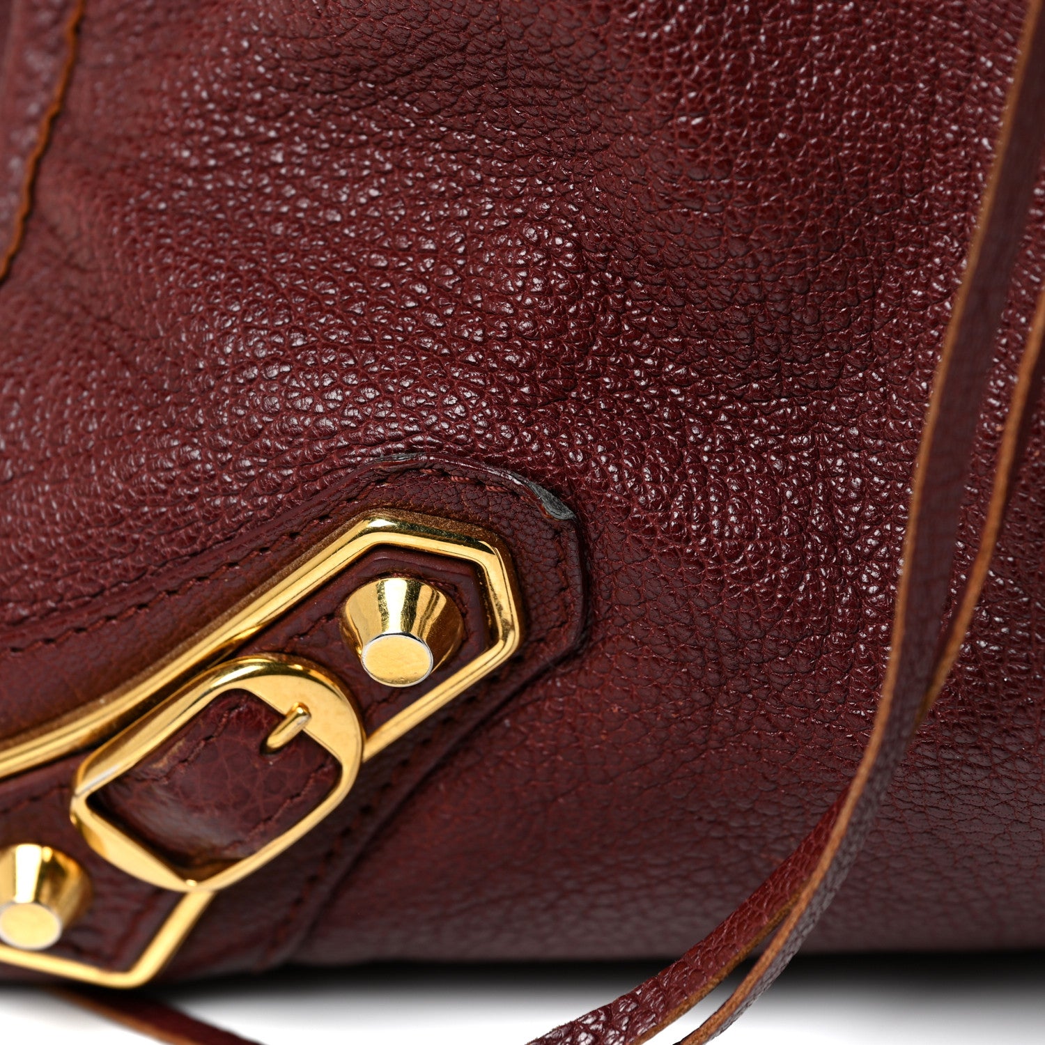 Balenciaga Chevre Gold Metallic Edge Hardware City Bordeaux 19 of 20