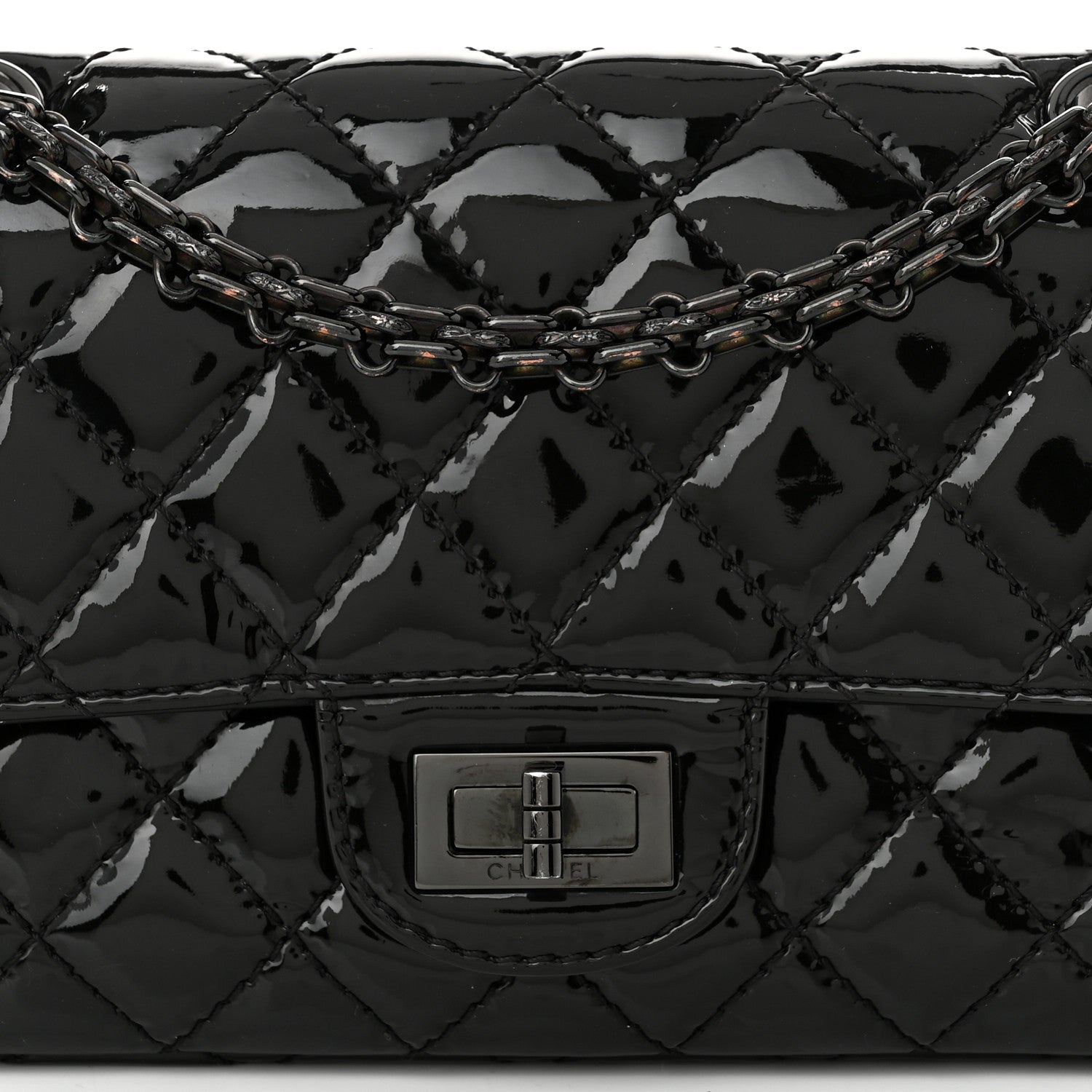 Chanel Patent Calfskin Quilted 2.55 Reissue Mini Flap So Black 8 of 10