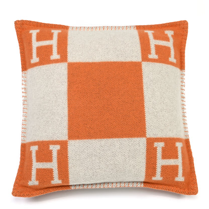 Hermes Wool Cashmere Avalon Pillow PM Ecru Potiron 1 of 4