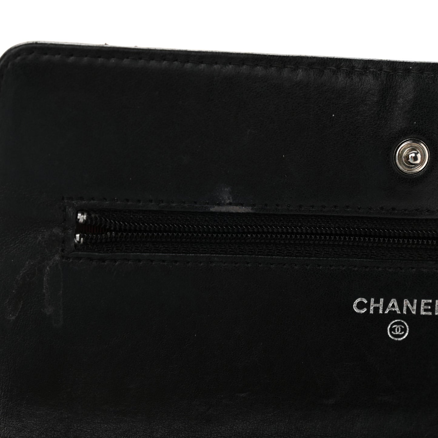 Lambskin Quilted Wallet On Chain WOC Black