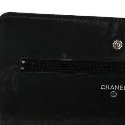 Chanel Lambskin Quilted Wallet On Chain WOC Black 13 of 18