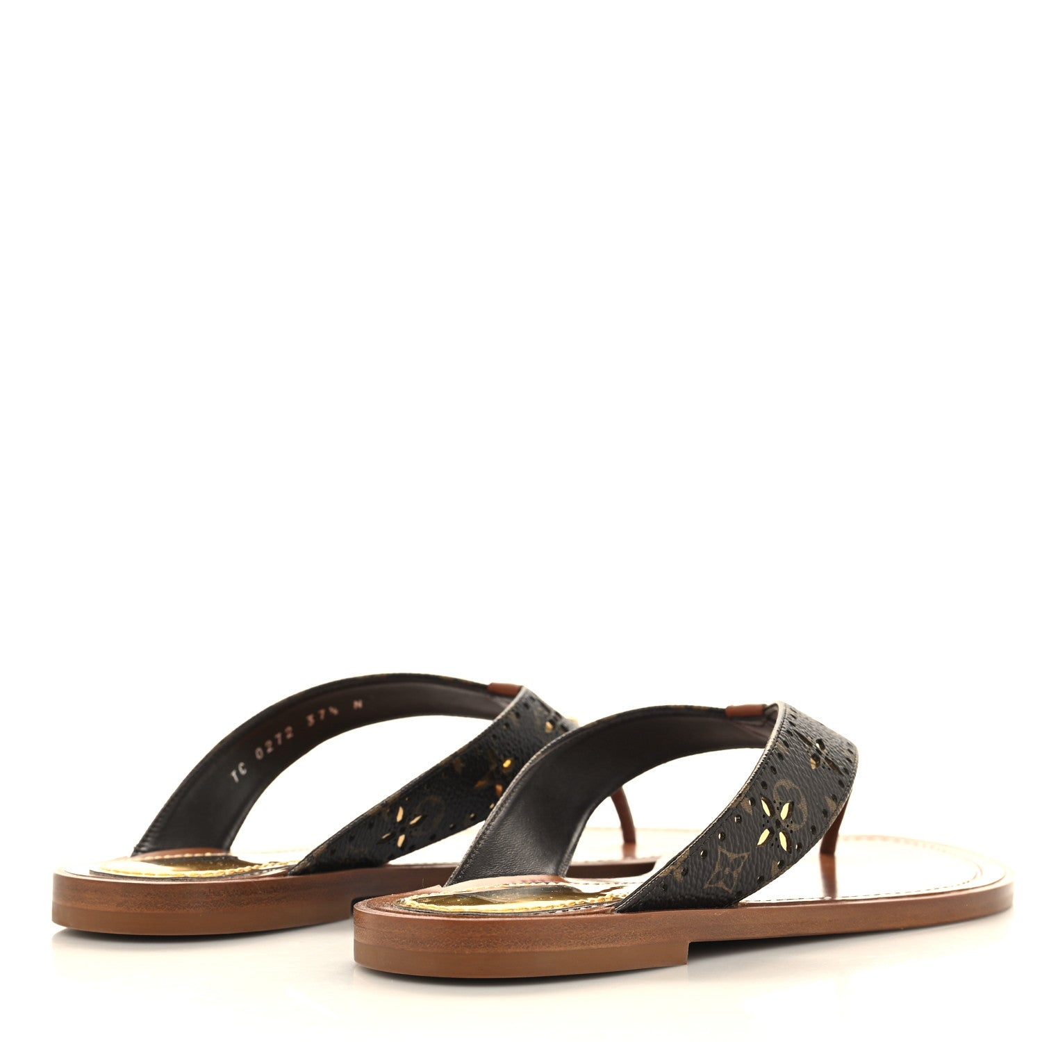 Louis Vuitton Monogram Sunny Flat Thong Sandals 37.5 Brown 4 of 8