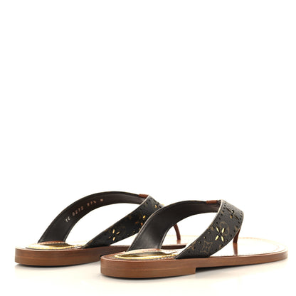 Louis Vuitton Monogram Sunny Flat Thong Sandals 37.5 Brown 4 of 8