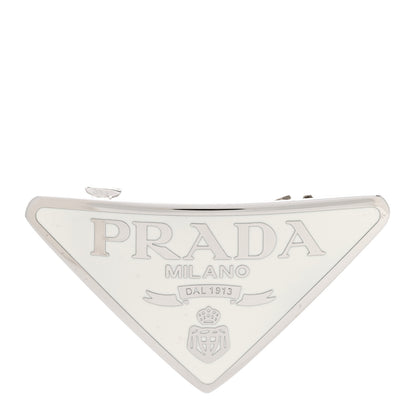 Prada Metal Triangle Hair Clip White 1 of 4