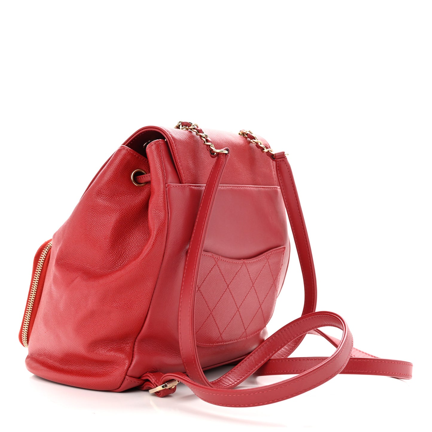 Caviar Quilted Business Affinity Backpack Red