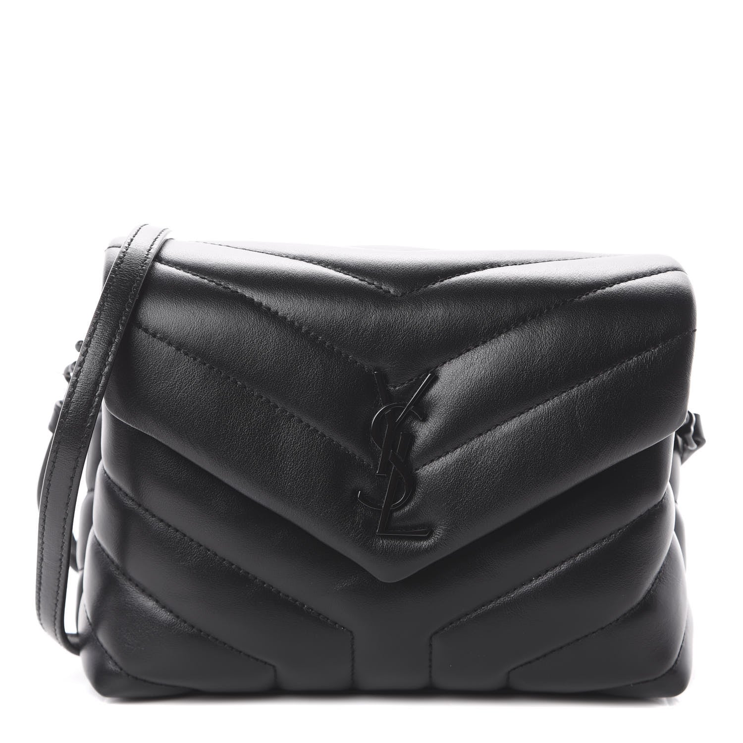 Saint Laurent Calfskin Y Quilted Monogram Toy Loulou Crossbody Bag Black 1 of 8
