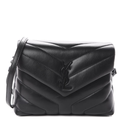Saint Laurent Calfskin Y Quilted Monogram Toy Loulou Crossbody Bag Black 1 of 8