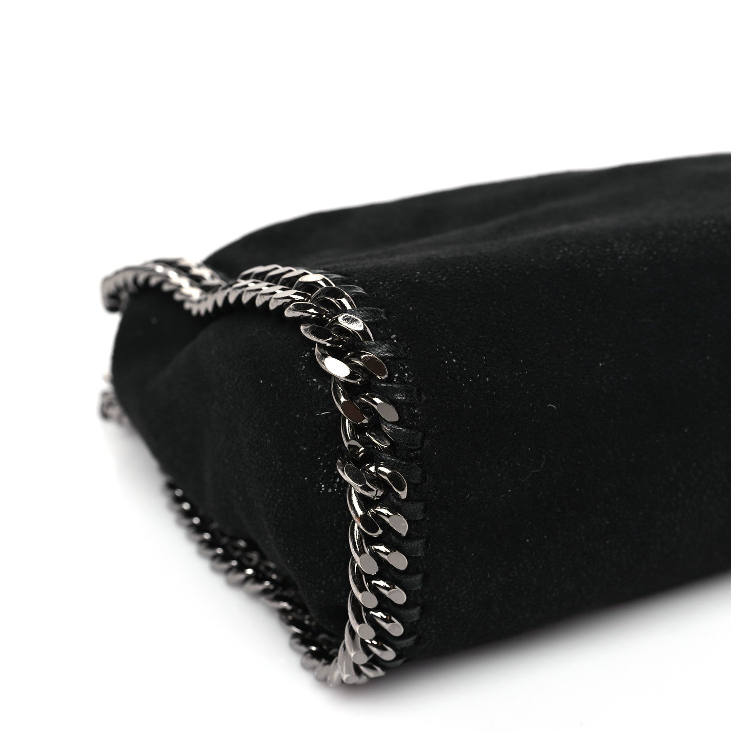 Stella McCartney Shaggy Deer Mini Falabella Fold Over Tote Black 7 of 8