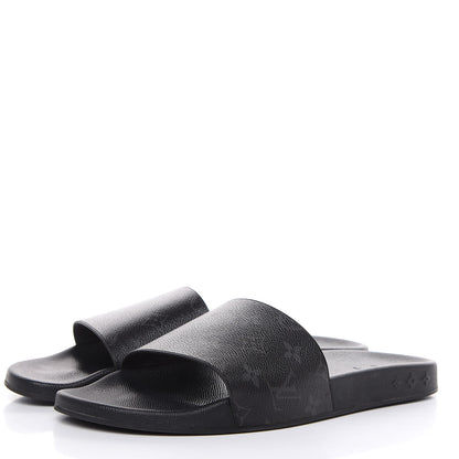 Louis Vuitton Rubber Monogram Eclipse Mens Waterfront Mules 11 Black 3 of 8