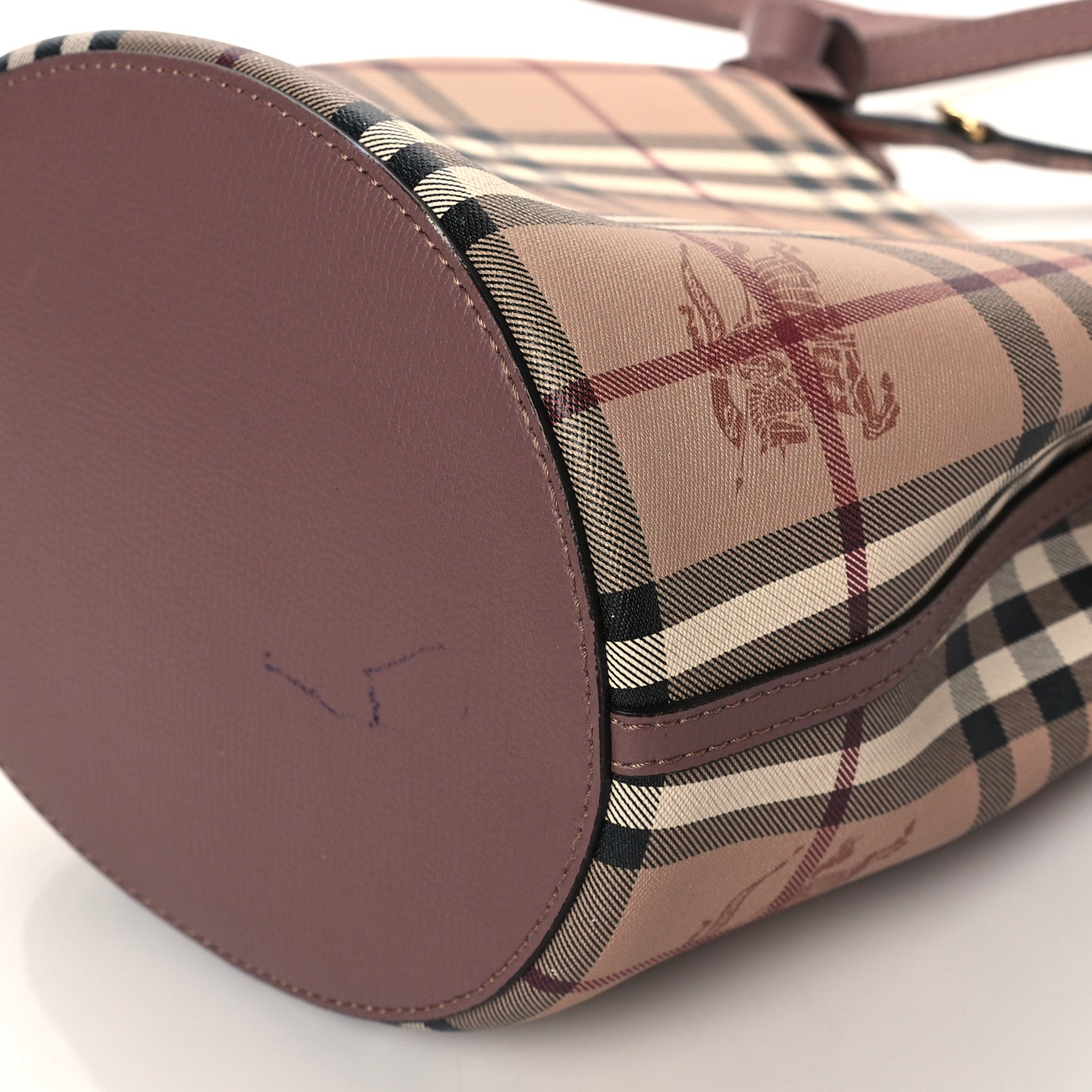 Burberry Haymarket Check Colours Small Lorne Bucket Crossbody Elderberry 10 of 11