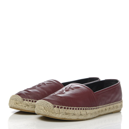 Saint Laurent Calfskin Monogram Espadrilles 36.5 Light Burgundy 3 of 9